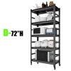 72"H Heavy Duty Storage Shelves Adjustable 5-Tier Metal Shelving Unit with Wheels for 1750LBS Load Kitchen, Garage, Pantry, and More