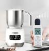 5 in 1 pearl white electric milk foam LED touch control 0.4L/13.5oz cold foam 360°, rotating base detachable cold and hot foam and steamer SUS304