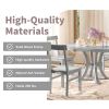 TOPMAX 5-Piece Rustic Round Pedestal Extendable Dining Table Set with 15.7" Removable Leaf and Simple Dining Chirs for Small Places, Gray