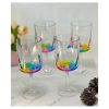 Rainbow Diamond Plastic Wine Glasses Set of 4 (16oz), BPA Free Acrylic Wine Glass Set, Unbreakable Red Wine Glasses, White Wine Glasses