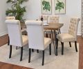 Ashford 7-Piece Dining Set, Hairpin Dining Table with 6 Chairs, 4 Color Options