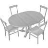 TOPMAX 5-Piece Rustic Round Pedestal Extendable Dining Table Set with 15.7" Removable Leaf and Simple Dining Chirs for Small Places, Gray